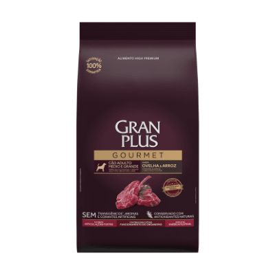 Gran Plus Gourmet perro adulto mediano a grande cordero y arroz 15 Kg