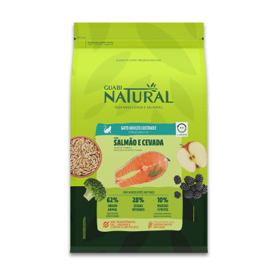 Guabi Natural gato adulto castrado de salmon y cebada 7.5 Kg