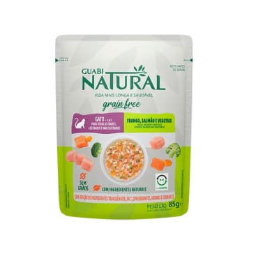 Guabi Natural GF gato sabor pollo, salmon y vegetales 85 gr