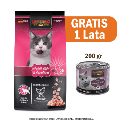 Pack Leonardo adulto light 1.8 Kg + 1 Quality conejo 200gr GRATIS