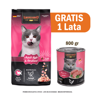 Pack Leonardo adulto light 7.5 Kg + 1 Quality ave 800gr GRATIS