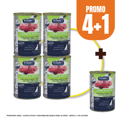 Pack Dr Clauders dog Lamm & Apfel (cordero y manzana) 400 gr (4+1)