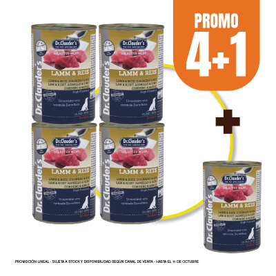 Pack Dr Clauders dog Lamm & Reis (cordero y arroz) 400 gr (4+1)