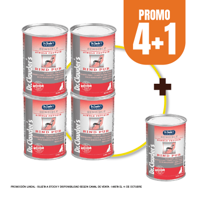 PackDr Clauders dog Sensible rind pur (beef) 400 gr (4+1)