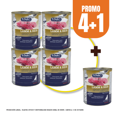 Pack Dr Clauders dog Lamm & Reis (cordero y arroz) 800 gr (4+1)