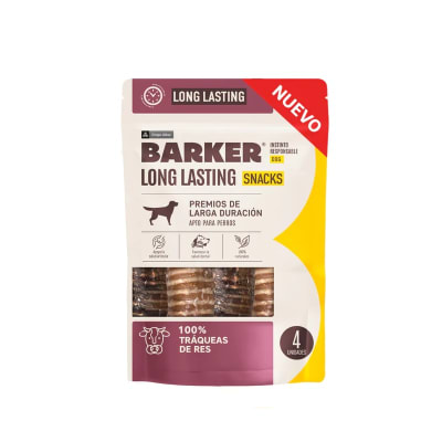 Barker Snacks Long Lasting traqueas de res 4 unidades