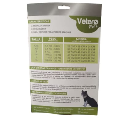 Veter Pets fajas post operatoria para hembra talla XL