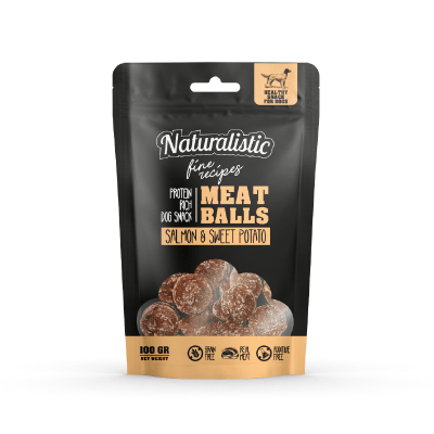 Naturalistic Fine recipes meat balls salmon & sweet potato 100 gr