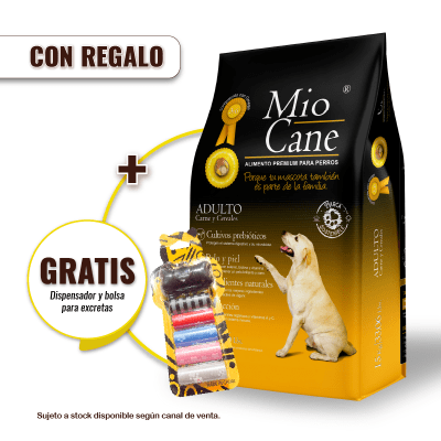 Pack Mio Cane Premium Adulto 15 kg + Dispensador y Bolsas para Excretas Gratis