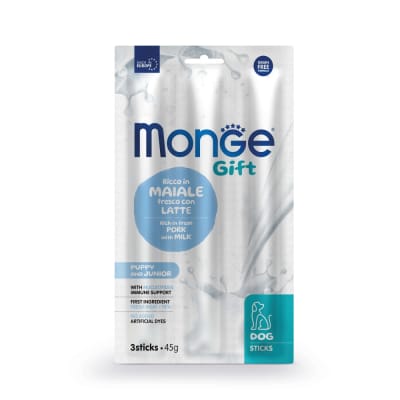 Monge Gift Sticks puppy dog cerdo mas leche 45 gr
