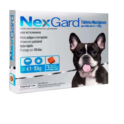 Nexgard para perros de 4.1 - 10 kg de peso contiene 3 unidades