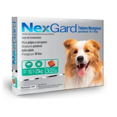 Nexgard para perros de 10.1 - 25 kg de peso contiene 3 unidades