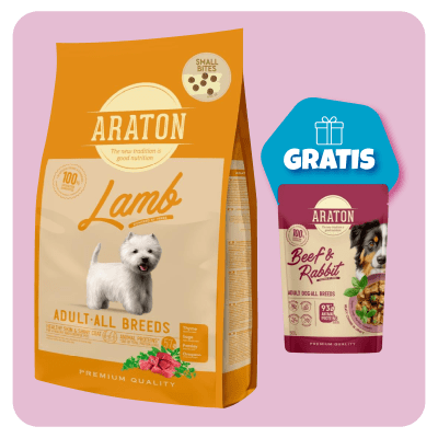 Promo Araton dog Adult Small Bite Lamb 3 Kg + Pouch Beef and Rabbit de Regalo1