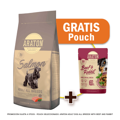 Pack Araton dog adulto salmon All Breeds 15 Kg + Pouch de Regalo