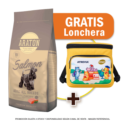 Pack Araton dog adulto salmon All Breeds 15 Kg + Lonchera Gratis