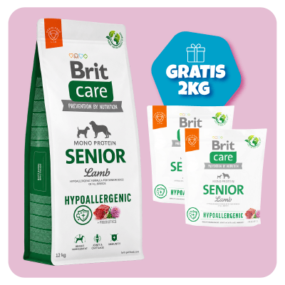 Promo Brit Care Senior Lamb & rice 12 Kg + 2kg GRATIS1