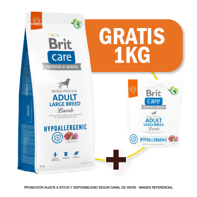 Pack Brit Care Adult Large breed Lamb & Rice 12 Kg + 1kg GRATIS