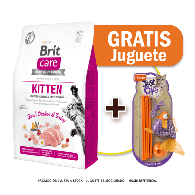 Pack Brit Care Cat Kitten Healthy Growth & Development 2 Kg + Juguete Hartz de regalo