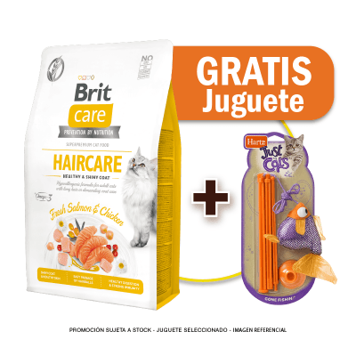 Brit Care Cat Haircare Healthy & Shiny Coat 2 Kg + Juguete Hartz de regalo