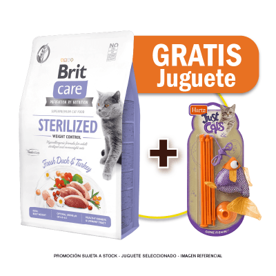 Brit Care Cat Sterilized Weight Control 2 Kg + Juguete Hartz de regalo
