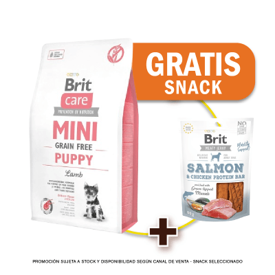 Pack Brit Care Mini GF Puppy Lamb 2 Kg + Snack Jerky Gratis
