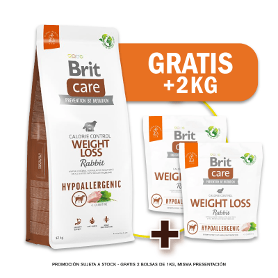 Pack Brit Care Weight Loss Rabbit & Rice 12 Kg + 2kg GRATIS
