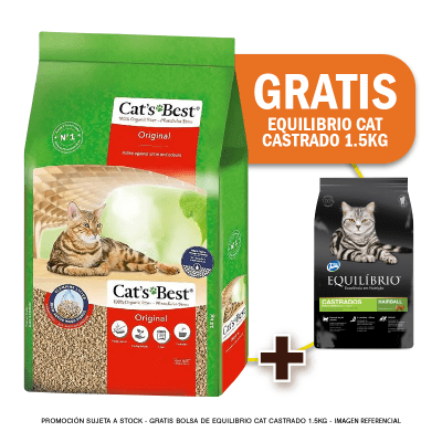 Pack Arena Cats Best Original 13 Kg + Equilibrio Cat Castrados 1.5kg