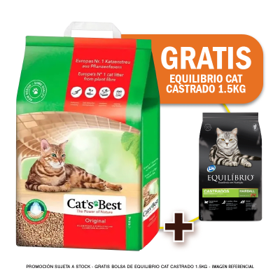 Pack Arena Cats Best Original 8.6 Kg + Equilibrio Cat Castrados 1.5kg