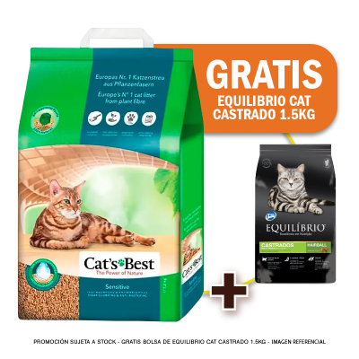 Pack Arena Cats Best Sensitive 7.20 Kg + Equilibrio Cat Castrados 1.5kg