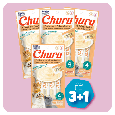 Promo Snacks Churu de pollo con salmon (1 paquete contiene 4 tubos) (3+1)1