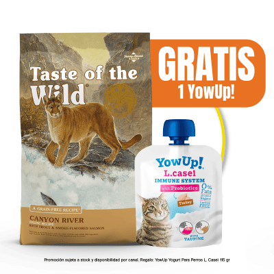Pack Taste Of The Wild Canyon River Feline 2 Kg + YowUp Pouch Lcasei Cat 85 gr