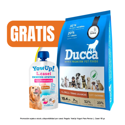 Pack Ducca Cachorro 15 kg + YowUp Pouch Lcasei Dog 85 gr