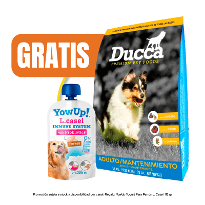 Pack Ducca Adulto Mantenimiento 15 kg + YowUp Pouch Lcasei Dog 85 gr