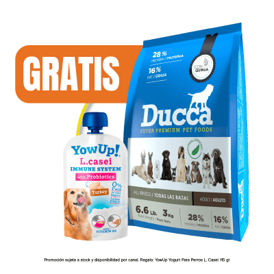 Pack Ducca Adulto 15 kg + YowUp Pouch Lcasei Dog 85 gr