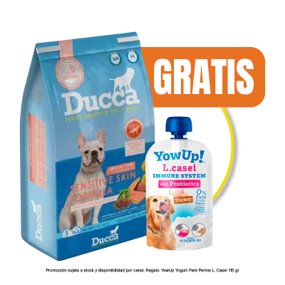 Pack Ducca Sensitive todas las razas 7 kg + YowUp Pouch Lcasei Dog 85 gr