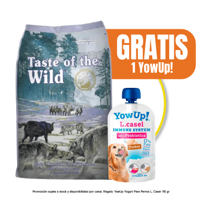 Pack Taste of the Wild Sierra Mountain 12.2 kg + YowUp Pouch Lcasei Dog 85 gr