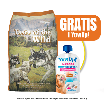 Pack Taste Of The Wild High Prairie Puppy 12.2 Kg + YowUp Pouch Lcasei Dog 85 gr