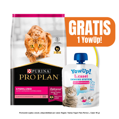 Pack Pro Plan Sterilized Cat 3 Kg + YowUp Pouch Lcasei Cat 85 gr