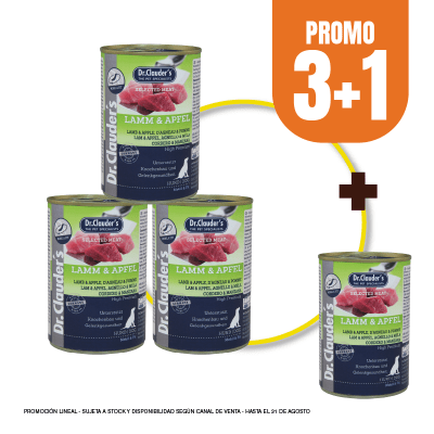Pack Dr Clauders dog Lamm & Apfel (cordero y manzana) 400 gr (3+1)