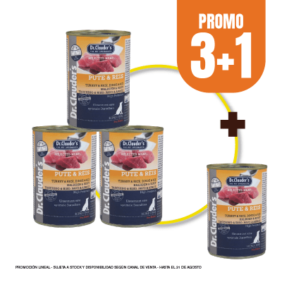 Dr Clauders dog pute & reis (pavita y arroz) 400 gr (3+1)