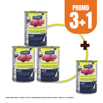 Pack Dr Clauders dog Truthahn & Kartoffel (pavo y papa) 400 gr (3+1)