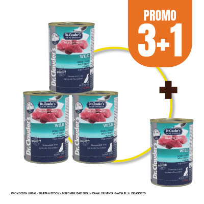 Pack Dr Clauders dog Select Meat wild/venado 400 gr (3+1)