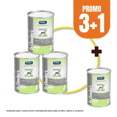 Pack Dr Clauders dog Sensible Single protein Lamm Pur 400 gr (3+1)