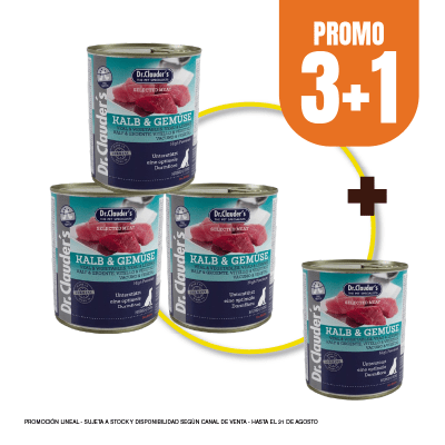 Pack Dr Clauders Kalb & Gemuse (res y vegetales) 800 gr (3+1)