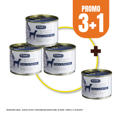 Pack Dr Clauders dog Haut & Fell diet(Piel y pelo) 200 gr (3+1)