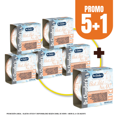 Pack Dr Clauders Cat BF No 07 (pollo y salmon) 70 gr (5+1)