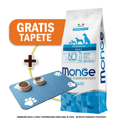Pack Monge Canine adult salmon Light 12 Kg + Tapete de Regalo