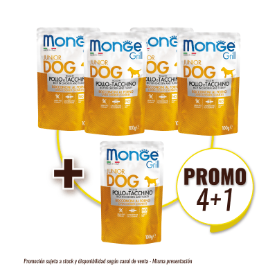 Pack Monge puppy grill pollo e tacchino 100 gr (4+1)