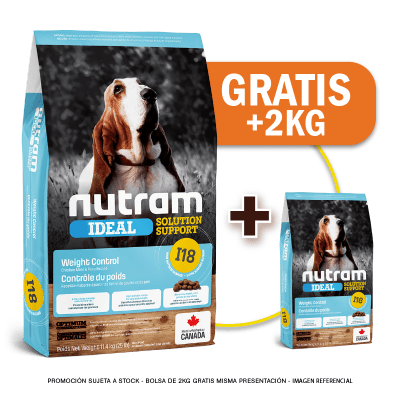 Promo I18 Nutram Ideal Weight Control Dog 11.4 Kg + 2 kg de regalo