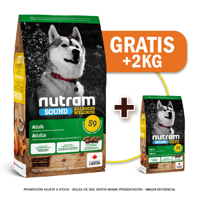Promo Nutram S9 Sound Lamb Adult Dog 11.4 Kg + 2 Kg de regalo